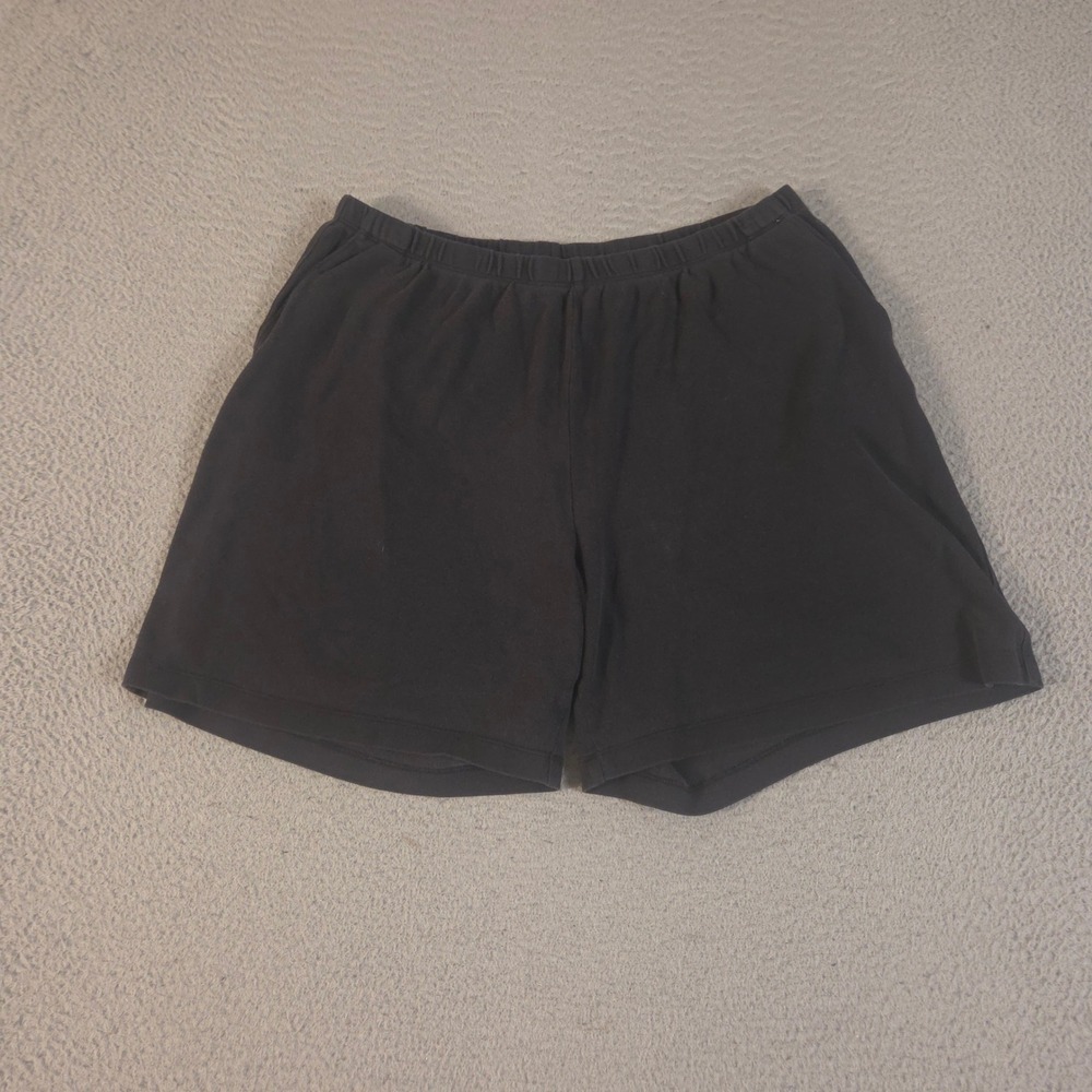 Lands' End Shorts Womens XL Black Sport Knit High Rise Elastic Waist Pull On